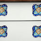 Set of Eight Blue And Green Floral Ceramic Drawer Pull Knobs