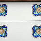 Set of Eight Blue And Green Floral Ceramic Drawer Pull Knobs