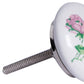 Set of Twelve Pink White And Green Floral Ceramic Drawer Pull Knobs