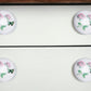 Set of Twelve Pink White And Green Floral Ceramic Drawer Pull Knobs