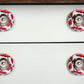 Set of Twelve Red And White Ceramic Drawer Pull Knobs