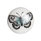 Set of Twelve Black And White Botanical Ceramic Drawer Pull Knobs