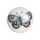 Set of Twelve Black And White Botanical Ceramic Drawer Pull Knobs