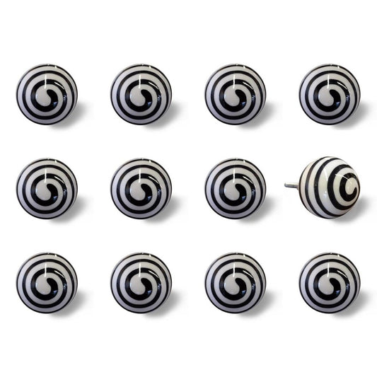 1.5" X 1.5" X 1.5" Ceramic Metal Multicolor 12 Pack Knob