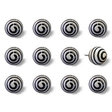 1.5" X 1.5" X 1.5" Ceramic Metal Multicolor 12 Pack Knob