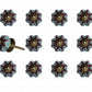 1.5" X 1.5" X 1.5" Ceramic Metal Multicolor 12 Pack Knob