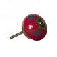Set of Twelve Blue And Red Floral Ceramic Drawer Pull Knobs