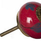 Set of Twelve Blue And Red Floral Ceramic Drawer Pull Knobs
