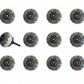 1.5" X 1.5" X 1.5" Ceramic Metal Multicolor 12 Pack Knob