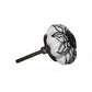 Set of Twelve Black And White Floral Ceramic Drawer Pull Knobs