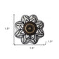 Set of Twelve Black And White Floral Ceramic Drawer Pull Knobs