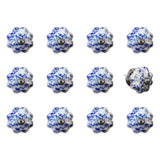 Set of Twelve Blue And White Ceramic Drawer Pull Knobs