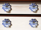 Set of Twelve Blue And White Ceramic Drawer Pull Knobs