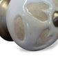 Set of Twelve Beige And White Floral Ceramic Drawer Pull Knobs