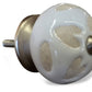 Set of Twelve Beige And White Floral Ceramic Drawer Pull Knobs