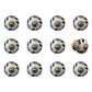 Set of Twelve Black And White Ceramic Drawer Pull Knobs