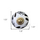 Set of Twelve Black And White Ceramic Drawer Pull Knobs