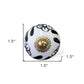 Set of Twelve Black And White Ceramic Drawer Pull Knobs