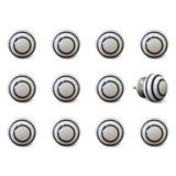 Set of Twelve Black And White Ceramic Drawer Pull Knobs