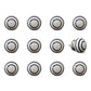 Set of Twelve Black And White Ceramic Drawer Pull Knobs