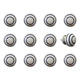 Set of Twelve Black And White Ceramic Drawer Pull Knobs