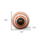 Set of Twelve Orange And White Geometric Ceramic Drawer Pull Knobs