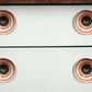 Set of Twelve Orange And White Geometric Ceramic Drawer Pull Knobs