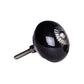 Set of Eight Black And Silver Ceramic Drawer Pull Knobs
