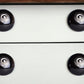 Set of Eight Black And Silver Ceramic Drawer Pull Knobs