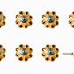 Set of Eight Yellow And Green Novelty Knob Ceramic Drawer Pull Knobs