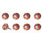 Set of Eight Orange And White Floral Ceramic Drawer Pull Knobs