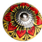 Set of Eight Yellow And Black Floral Ceramic Drawer Pull Knobs
