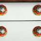 Set of Eight Yellow And Black Floral Ceramic Drawer Pull Knobs