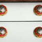 Set of Eight Yellow And Black Floral Ceramic Drawer Pull Knobs