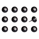 Set of Twelve Black Ceramic Drawer Pull Knobs