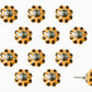 1.5" X 1.5" X 1.5" Ceramic Metal Yellow And Green 12 Pack Knob