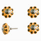 1.5" X 1.5" X 1.5" Ceramic Metal Yellow And Green 12 Pack Knob