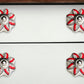 Set of Twelve Red And White Floral Ceramic Drawer Pull Knobs