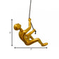 6" X 3" Gold Resin Climbing Man Hanging Dimensional Sculpture