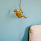 6" X 3" Gold Resin Climbing Man Hanging Dimensional Sculpture