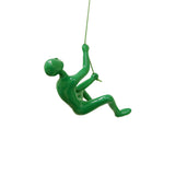 6" X 3" Green Resin Climbing Man Hanging Dimensional Sculpture