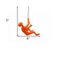 6" X 3" Orange Resin Climbing Man Hanging Dimensional Sculpture