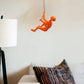 6" X 3" Orange Resin Climbing Man Hanging Dimensional Sculpture