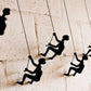 Set of Five Black Resin Climbing Man Hanging Dimensional Sculpture