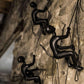 Set of Five Black Resin Climbing Man Hanging Dimensional Sculpture