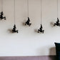 Set of Five Black Resin Climbing Man Hanging Dimensional Sculpture