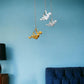 Set of Three Gold Silver And White Resin Climbing Man Hanging Dimensional Sculpture