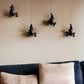 Set of Four Black Resin Climbing Man Hanging Dimensional Sculpture