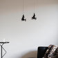 Set of Two Black Resin Climbing Man Hanging Dimensional Sculpture