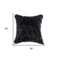 18" Black Wool Throw Pillow